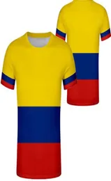 Colômbia t camisa diy feito sob encomenda nome número col camiseta nação bandeira co república espanhola país logotipo impressão po 0 roupas9616160