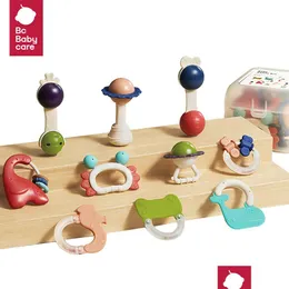 Giocattoli di intelligenza Bc Babycare 10 pezzi Sonagli per bambini Massaggiagengive Set Infant Shake Rattle Gioca a masticare Sile Montessori Toy 0-6 Mesi Regalo Dro Dhlet