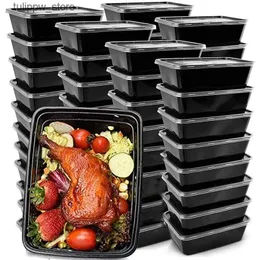 Bento Boxes 50-Pack Meal Prep Containers Food Storage Lunch Box Plastic Bento Boxes Reusable To-Go Food Containers L240307