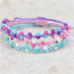 Charm Armbänder Farbe Perle gewebtes Armband Prinzessin Perlenarmbänder Party Freundschaft Student Kinder Geschenk Drop Lieferung Schmuck Armband Dh38D