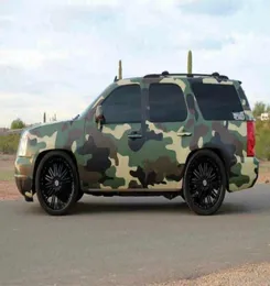 Army Green Jumbo Camouflage Winyl Car Film Film DIY Klejek do naklejki Folia z pęcherzykami powietrza 4098423