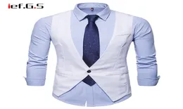 IEFGS Men Casual Ruit Vest Slim Fit Besteveless Wedding Vintage Tweed Fashion Gilet Vest Homme Plus Size White Tuxedo Waistcoat26555480