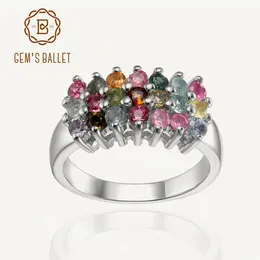 Cluster Rings Gem's Ballet 2024 Natural Tourmaline Engagementwedding Ring For Women Jewelry 925 Sterling Silver Gemstone Band