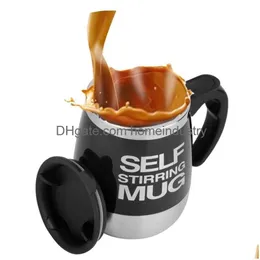 Mugs Electric Self Stirring Coffee Mug Cup Matic Mixing Spinning Stainless Steel Home Office Travel Mixer Milk Drop Delivery Home Gard Dhgk3