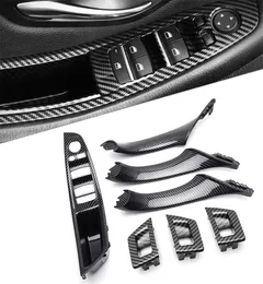 7Pcs Interior Window Lift Switch Panel Door Handle Trim Carbon Fiber For F10 F11 F18 5 Series 2010-2016 Interior ABS Parts7982058