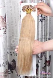 18 Zoll 22 Zoll natürliche gerade vorgebundene Keratin Fusion indische Remy Nagel U Tip Echthaarverlängerungen 27 Honigblond 100s054794320