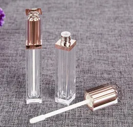 Erstklassige Roségold-leere Lipgloss-Röhre aus Kunststoff für flüssigen Lippenstift, quadratische Form, nachfüllbare Lipgloss-Flaschen F201711478666851