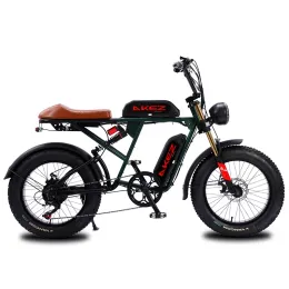 Electric Mountain Bike 750W 48V Retro Elektrikli Bisiklet Yetişkinler için 20 inç Yağ Lastik Off-Road Ebike 45km/H E bisiklet plaj bisiklet