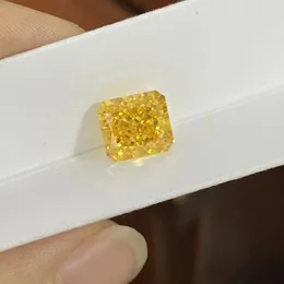 Diamanti sciolti Meisidian 6A Golden CZ 9x11mm 9 CTS Taglio schiacciato radiante Pietra di diamante zircone cubico giallo scuro