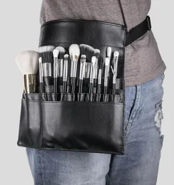Cool Black Two Arrays Makeup Brush Holder Stand 24 Pockets Strap Belt Waist Bag Salon Makeup Artist Cosmetic Brushes Organizer6020171