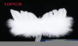 10pcs Christmas Decroations Angel Feather Wings Hanging Props White Plush Feather Ornament Party Decor8510770