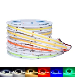 DC12V COB LED -strip Light 10mm 300LEDM Hög densitet Flex LED -band Ljus Dimbar FOB Linjär band Rödgrön blå 3000K 4000K5103182