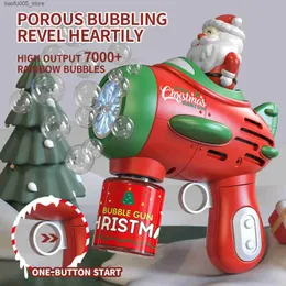 Novelty Games Baby Bath Toys Childrens Toys Christmas Automatic Bubble Machine Santa Claus Electric Bubble Gun With Lights Outdoor Toys Christmas Gifts Q240307