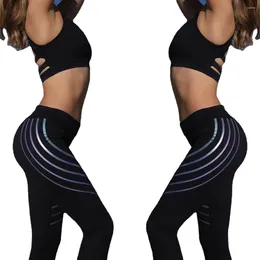 Женские брюки для фитнеса, йоги, женские тонкие спортивные леггинсы для бега, эластичные узкие леггинсы с принтом, быстросохнущие, дышащие