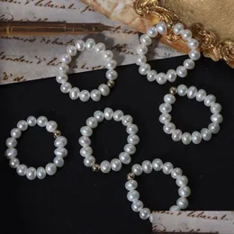 Z bocznymi kamieniami naturalne palec serdeczny Perły Perły geometryczne z koralikami pierścionki dla kobiet mody biżuteria prezent upuszczony biżuteria rin dhbuk