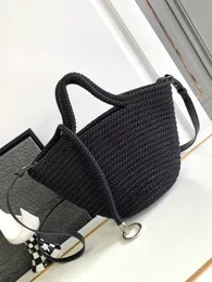 Designer Bag Luxury Women's Tote Basket Bag Nylon Rope Woven Handväska Fashion All-In-One Fan Purse Key Tote Bag