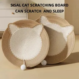 Sisal Cat Scratching Pads Cat Toys Pet Sleeping Bed Scraper Mlever Claw Scratch Resistant Furniture Protector 240226