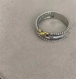 DY Designer Pierścień biżuteria Kobieta luksusowe duże damskie pierścienie dla mężczyzn bez zrób srebrny rocznica ślubu w stylu vintage prezentuje plisowane złote pierścienie ZH144 E4