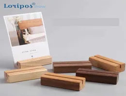 Portacarte in legno Organizzatore di cartoline di nozze Porta carte in legno creativo Etichetta Display Memo Nota Clip Immagine Po Clip Stand8510422