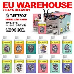 Kit di vaporizzatori per sigaretta elettronica usa e getta Tastefog Astro Puff 7000 originale 2% Mesh Coil 16ml 650mAh 12 gusti con cordino e spedizione gratuiti