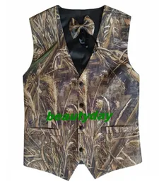 Casual Camo Vests For Men Tuxedos Groom Wedding Suits Attire Country Style Party Prom Hunter Custom Made Plus Size6492247