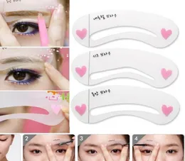 Whole 3 stylesset Grooming Stencil Kit Shaping DIY Beauty Eyebrow Template Make Up Tool8940008