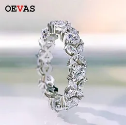 Oevas 100 925 Sterling Silver Sparkling Full High Carbon Dimond Zircon Flower Rings for Women Engagement Wedding Fine Jewelry 2201471849