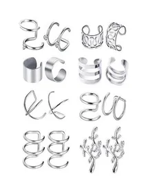 8 parset Punk Men039s Non Piercing Ear Clip Earrings rostfritt stålörhängen smycken set hela7248315