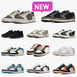 Tränare fragment låga basketskor Jumpmans x 1 1s White Brown Gold Traviss Gray Toe Unc Mocha Black Shadow Scottsses Tennis Phantom Sports Brand Sneakers V98