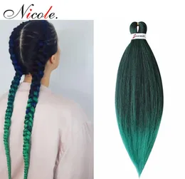 Nicole Pre Stretched Straight Crochet Hair Easy Jumbo Braids Ombre Heat Resistance Synthetic Fiber Hair Extension 26quot 8370372
