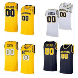 Personalizado NCAA Michigan Wolverines College Basketball Jerseys Nimari Burnett Ian Burns Harrison Hochberg Jace Howard Tray Jackson Youssef Khayat Jaelin Llewellyn