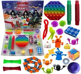 24pcs/set Christmas Toys Advent Calender Blind Box Gifts Dimple Decompression Toy Soft Squeezenovelty Party Cartoon Favor Ljja41524885908