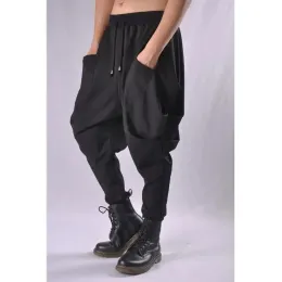 Calças pantalones hombre harajuku primavera verão calças soltas hip hop pequeno pé haren calças allmatch streetwear para homem