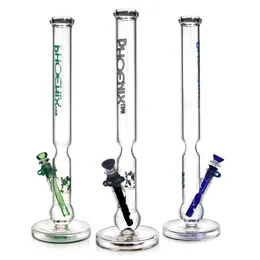 PhoenixStar Płaska podstawa Nowa prosta szklana bąbelki Woda Bong Hookahs Dab Rig Glass Smoking Water Rura Tobacco Rury Glass 19 '' Big Bong