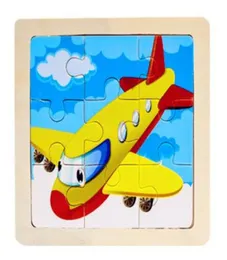 Mini rozmiar 1111cm dla dzieci zabawka drewniana drewniana drewniana układanka 3D Puzzle for Children Baby Cartoon AnimalTraffic Puzzles Educational Toy7488937