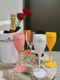 Moet Champagne Flutes vinglas PP Plastkupéglasögon Diskmaskin-Safe White Akryl Cocktail Cup Wedding Party