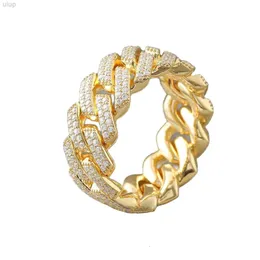 Heißverkauf neues Design Bling Two Row Labgrown Diamond Cuban Link HipHop Ring zum Großhandelspreis