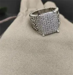 Klassisk Dy Designer Ring for Women Engagement Luxury Wedding Rings Fashion Popular Plated Gold Ring Shining Diamond Bling Valentines Gift ZH146 E4