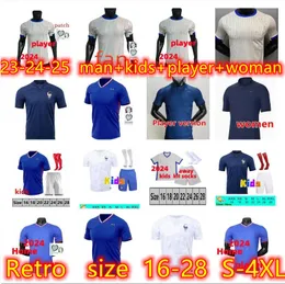 4xl World Cup Jersey 2024 Euro Cup Soccer Jerseys Dembele Coman Saliba Kante Maillot de Foot Benzema Griezmann Kids Fans Player Shirt Kit 2022