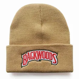 Backwoods Beanie 자수 겨울 모자 따뜻한면 모자 두개골 비니 모자 힙합 끈 캐주얼 러브 드롭 y211112210