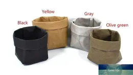 Quality Foldable Pots Kraft Paper Flowerpot Waterproof 4 colors Environmental Protection Planters storage bag Mini Garden Vegetable pouch Washable