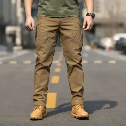 Byxor märke IX9 City Tactical Cargo Pants Men Army Military Pants Outdoor Multpockets Stretch Flexible Man Casual Long Trousers
