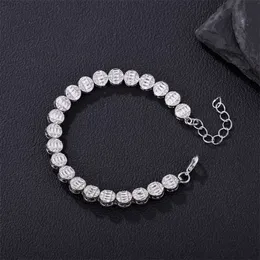 Hiphop Fashion Jewelry Jewelry Iced Out 8mm Bling 1-Row Round Alloy Tennis Chain Bracelets Bracelets Barcelts