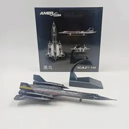 Diecast metal liga jato brinquedo 1 144 escala SR-71 sr71 blackbird avião modelo de brinquedo para coleção 240223