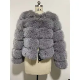 Haining Women's Clothing Imitation Fox Fur Coat Slim Fit Short Splicing New Style 222780