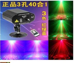 عرض خاص جديد تلقائي إضاءة ليزر الإضاءة عن بعد 3 ثقب 40 في 1 Laser Stage Light