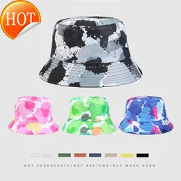 Ball Caps Hut Neue bunte Graffiti-Druckmuster Topf für Männer und Frauen Frühling/Sommer Double Wear faltbare Fischer