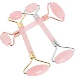 Massage Stones & Rocks New Pink Quartz Facial Relaxation Slimming Tool Rose Roller Masr Jade Mas Stone For Face Neck Chin Wholesale Dr Dh9Yj