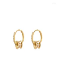 Ohrstecker, feiner natürlicher Zirkon, Edelstein-Schmuck, 14-karätiges Gold, Ohrring für Damen, Bizuteria Aros Mujer Oreja, Orecchini, 14 K, Gelb5778728