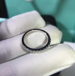 925 Sterling Silber Moissanit Ring Lab Diamond Half Eternity Engagement Matching Band Ring für Damen3898215